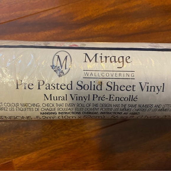 Mirage Sealed Pre-Pasted Solid Sheet Vinyl white floral Print - Picture 10 of 10